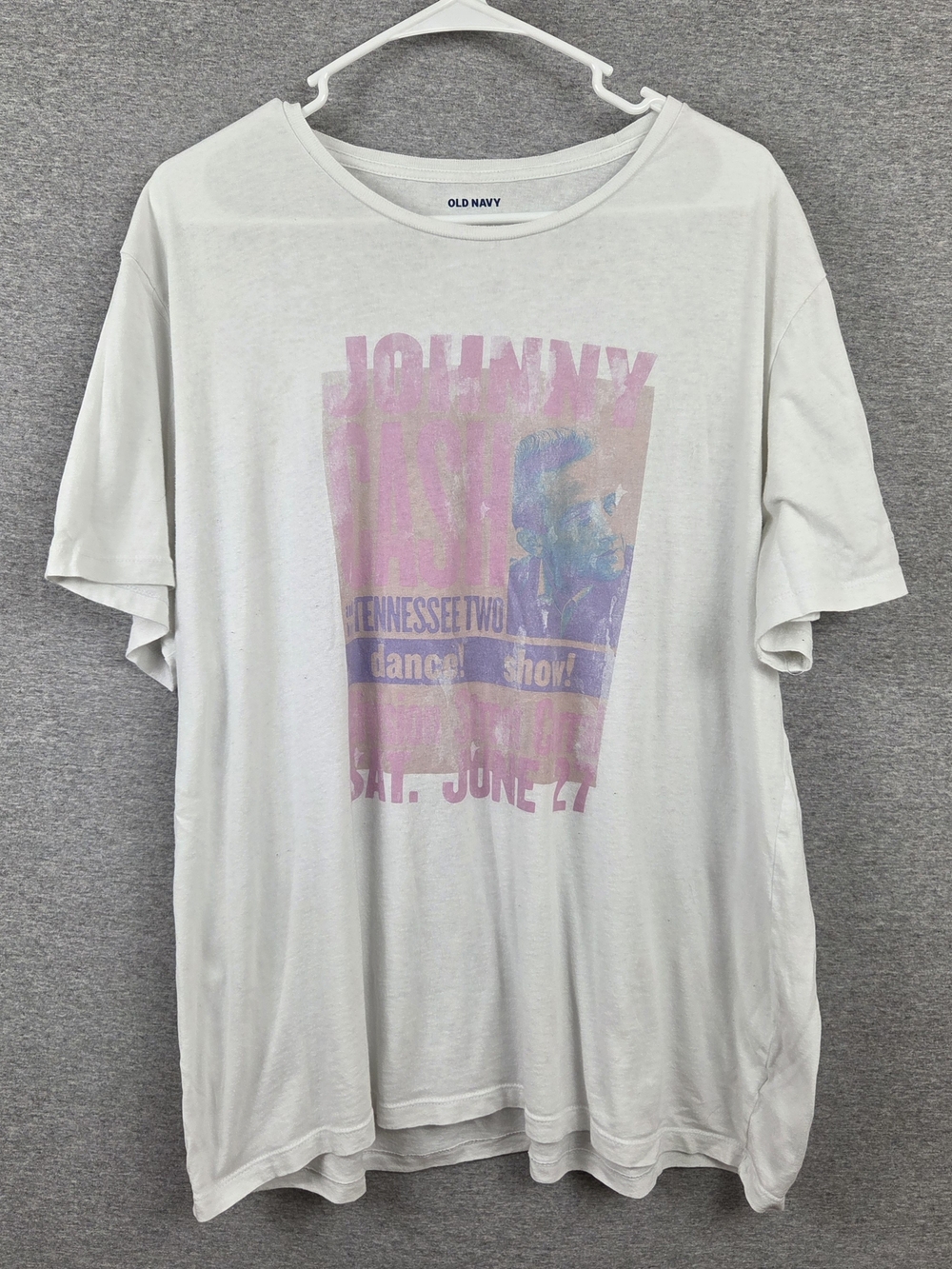 Old Navy Men's XL White Graphic Johnny Cash Country Music Tee